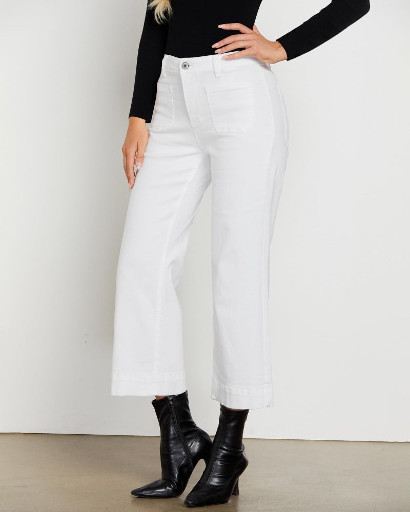 LookbookStore High Waisted Jeans for Women Wide Leg Cropped Jeans White Pants Concert Outfits for Women Size Medium Size 8 10 - Image 3