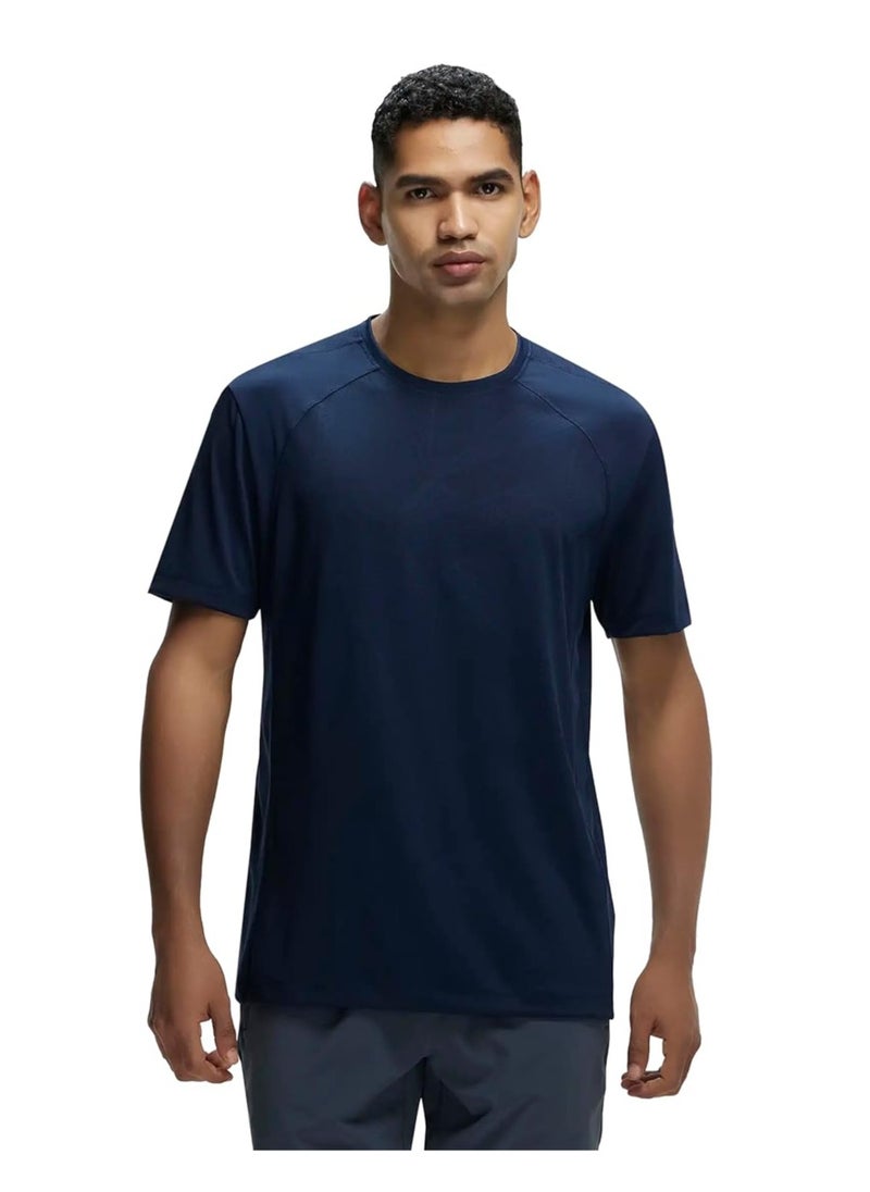 JOCKEY - JOCKEY Move Mens Round Neck Half Sleeve T-Shirt MV15 MID NIGHT NAVY - Image 1