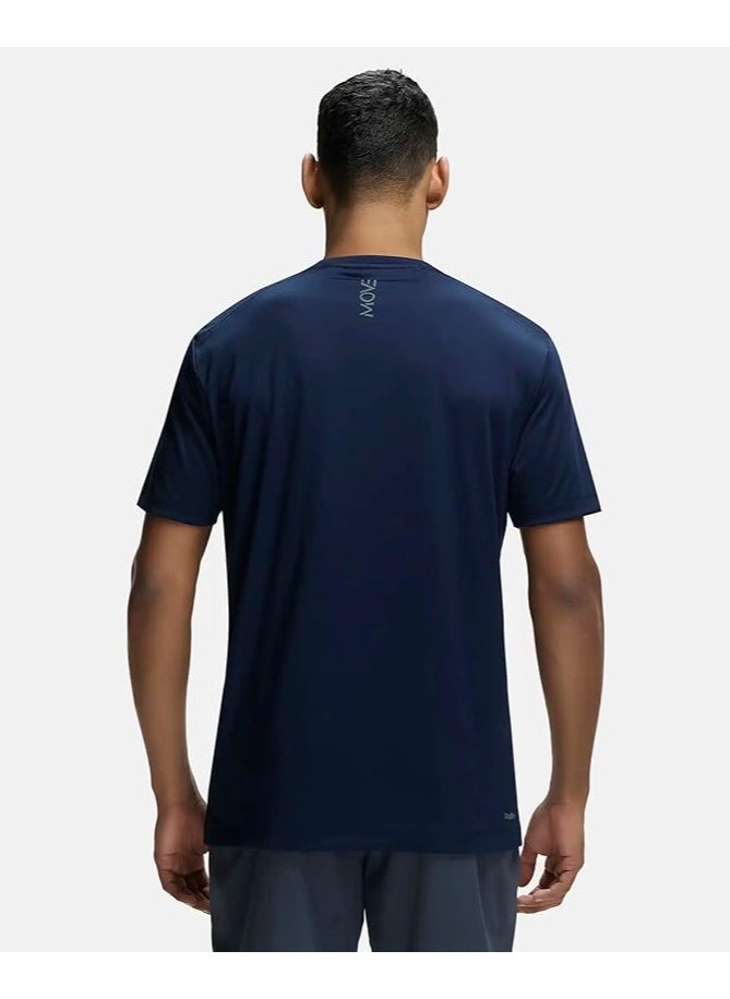 JOCKEY - JOCKEY Move Mens Round Neck Half Sleeve T-Shirt MV15 MID NIGHT NAVY - Image 1