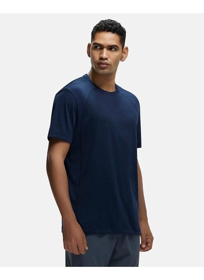 JOCKEY - JOCKEY Move Mens Round Neck Half Sleeve T-Shirt MV15 MID NIGHT NAVY - Image 1