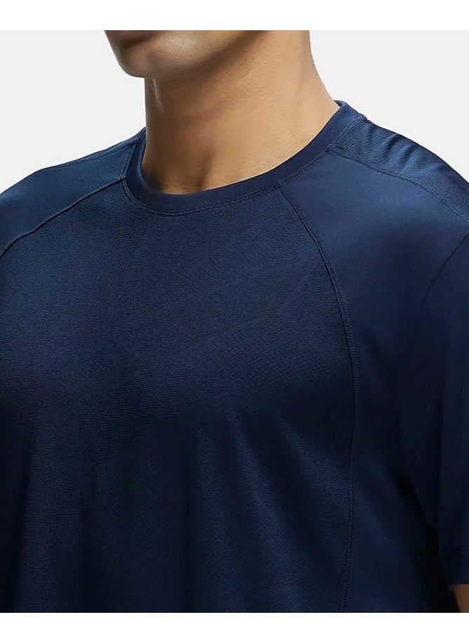JOCKEY - JOCKEY Move Mens Round Neck Half Sleeve T-Shirt MV15 MID NIGHT NAVY - Image 1