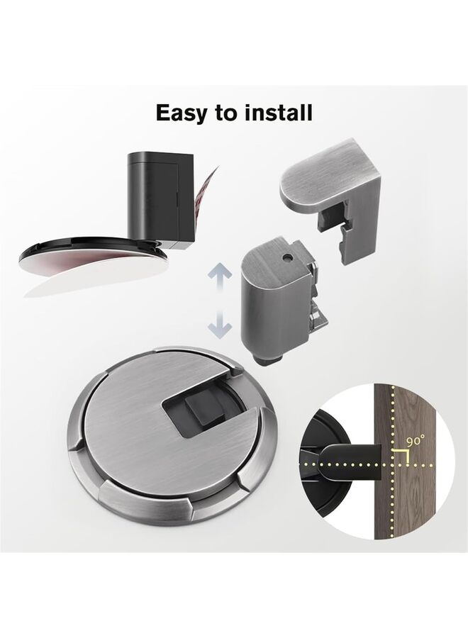 يُسلِّم مُحسّن لإيقاف الباب المغناطيسي، 2024 جديد ميكانيكي لإيقاف الباب الأرضي الصامت، إيقاف الباب القابل للتعديل، سدادات الباب المغناطيسية، حامل قفل الباب المغناطيسي مع لاصق (B) - Image 4