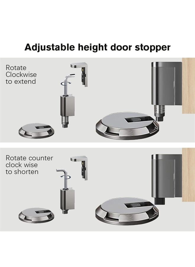 يُسلِّم مُحسّن لإيقاف الباب المغناطيسي، 2024 جديد ميكانيكي لإيقاف الباب الأرضي الصامت، إيقاف الباب القابل للتعديل، سدادات الباب المغناطيسية، حامل قفل الباب المغناطيسي مع لاصق (B) - Image 2