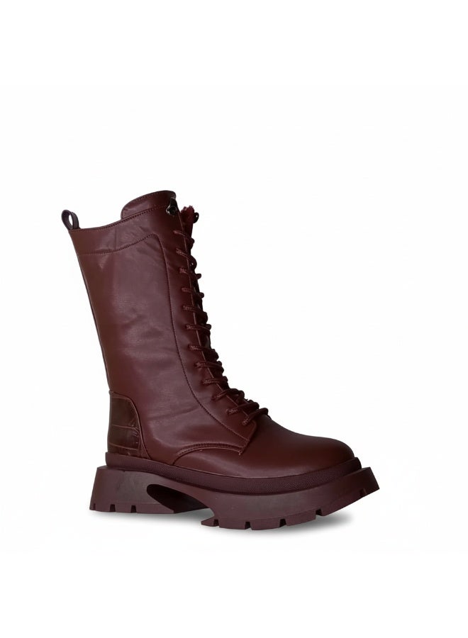 لايف ستيلاش  حذاء كاحل من الجلد مع سوسته أنيق E-105 - نبيتي - Image 3