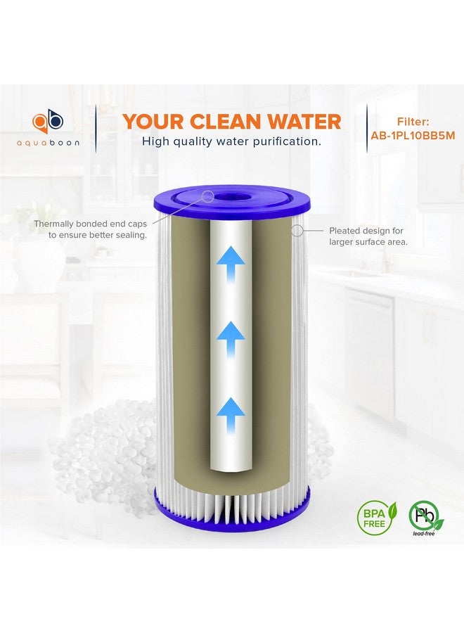أكوابون فلتر مياه Aquaboon 5 ميكرون مطوي للرواسب، 10 خراطيش × 4.5 - بديل لفلتر مياه المنزل بالكامل - خراطيش فلاتر مياه المنزل بالكامل متوافقة مع فلاتر الآبار FXHSC، R50-BBSA، عبوة من قطعتين - Image 5