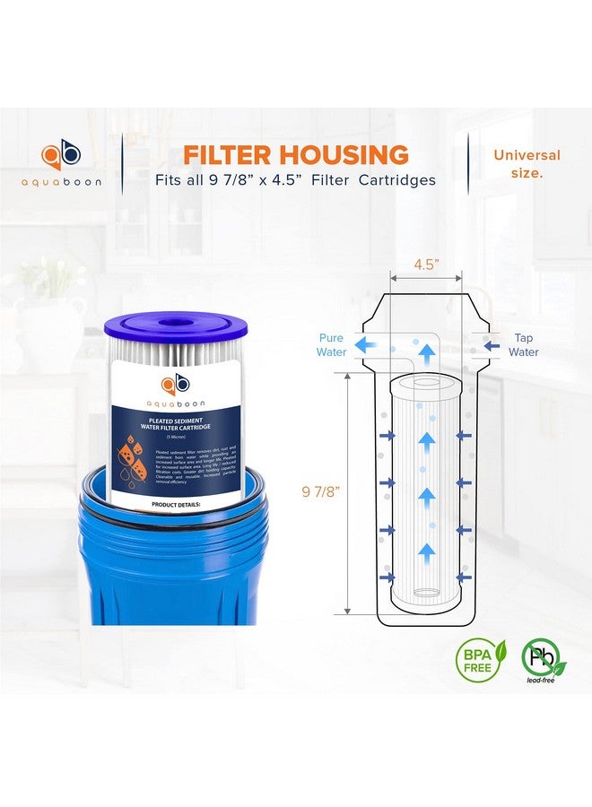 أكوابون فلتر مياه Aquaboon 5 ميكرون مطوي للرواسب، 10 خراطيش × 4.5 - بديل لفلتر مياه المنزل بالكامل - خراطيش فلاتر مياه المنزل بالكامل متوافقة مع فلاتر الآبار FXHSC، R50-BBSA، عبوة من قطعتين - Image 2