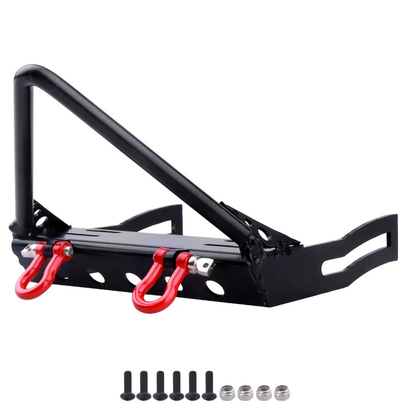 CrazyHobby Metal RC Crawler Front Bumper with Winch Mount Shackles for Axial SCX10 SCX10 II Redcat Gen7 Gen 8 Upgrades Type B - Image 3