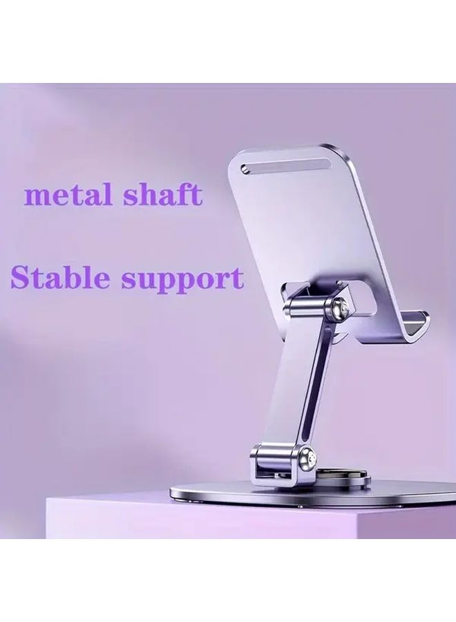 Purple 360 Rotating Metal Phone Tablet Stand Adjustable Height Tilt Suction Base - Image 2