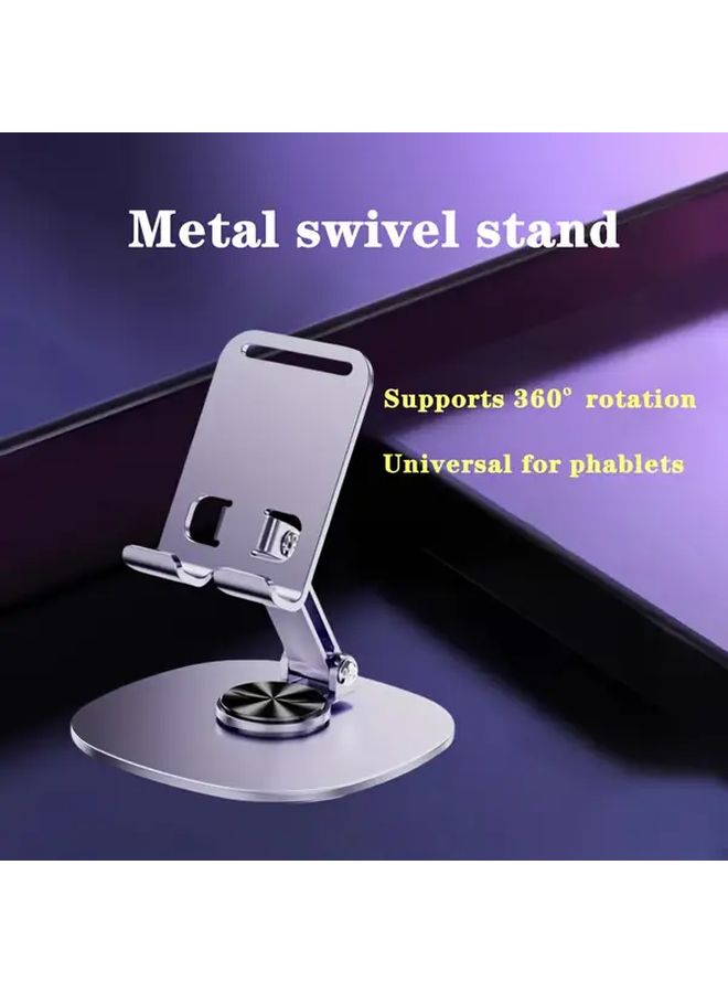 Purple 360 Rotating Metal Phone Tablet Stand Adjustable Height Tilt Suction Base - Image 5
