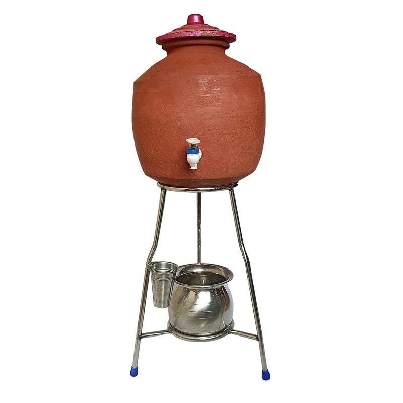 BHATI Large Mataka Stand Pot StandWater Dispencer Stand Filter Stand Stainless Steel With Fecility stand for water drop and glass Holder Matka Kitchen Rack - Image 1