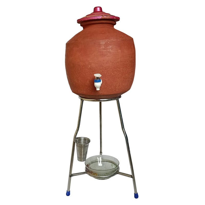 BHATI Large Mataka Stand Pot StandWater Dispencer Stand Filter Stand Stainless Steel With Fecility stand for water drop and glass Holder Matka Kitchen Rack - Image 3