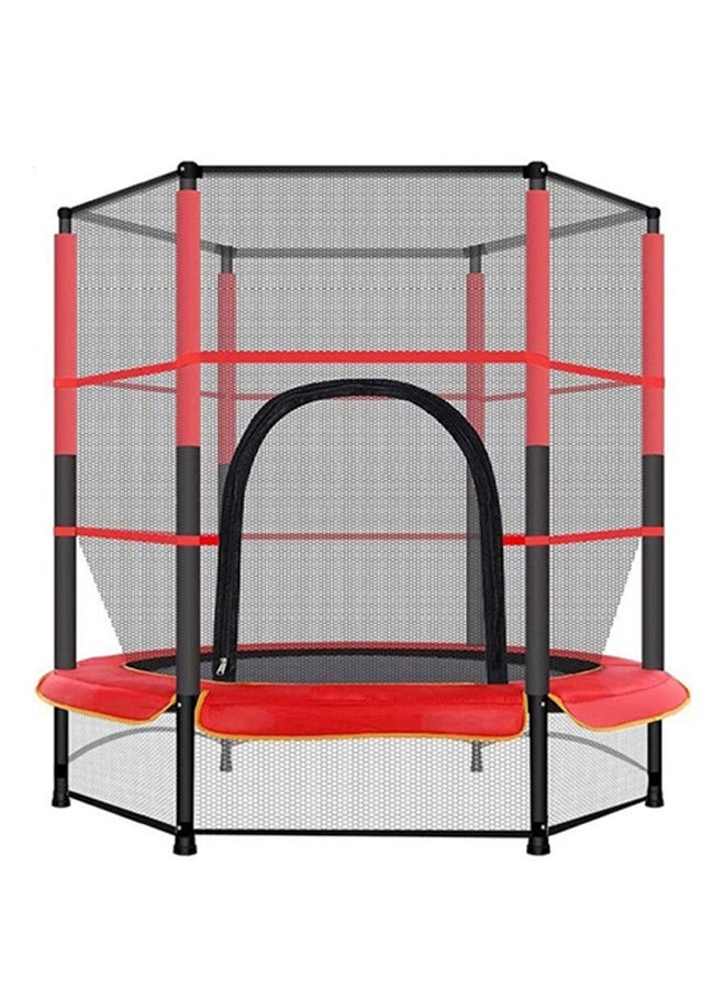 ترامبولين نطاط داخلي عالي التحمل بطول 5.5 قدم مع شبكة أمان لوقت ممتع وآمن 140x140x160 سم 140x140x160سم - Image 1