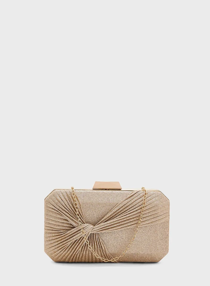 Khizana Glitter Twist Detail Chain Box Bag