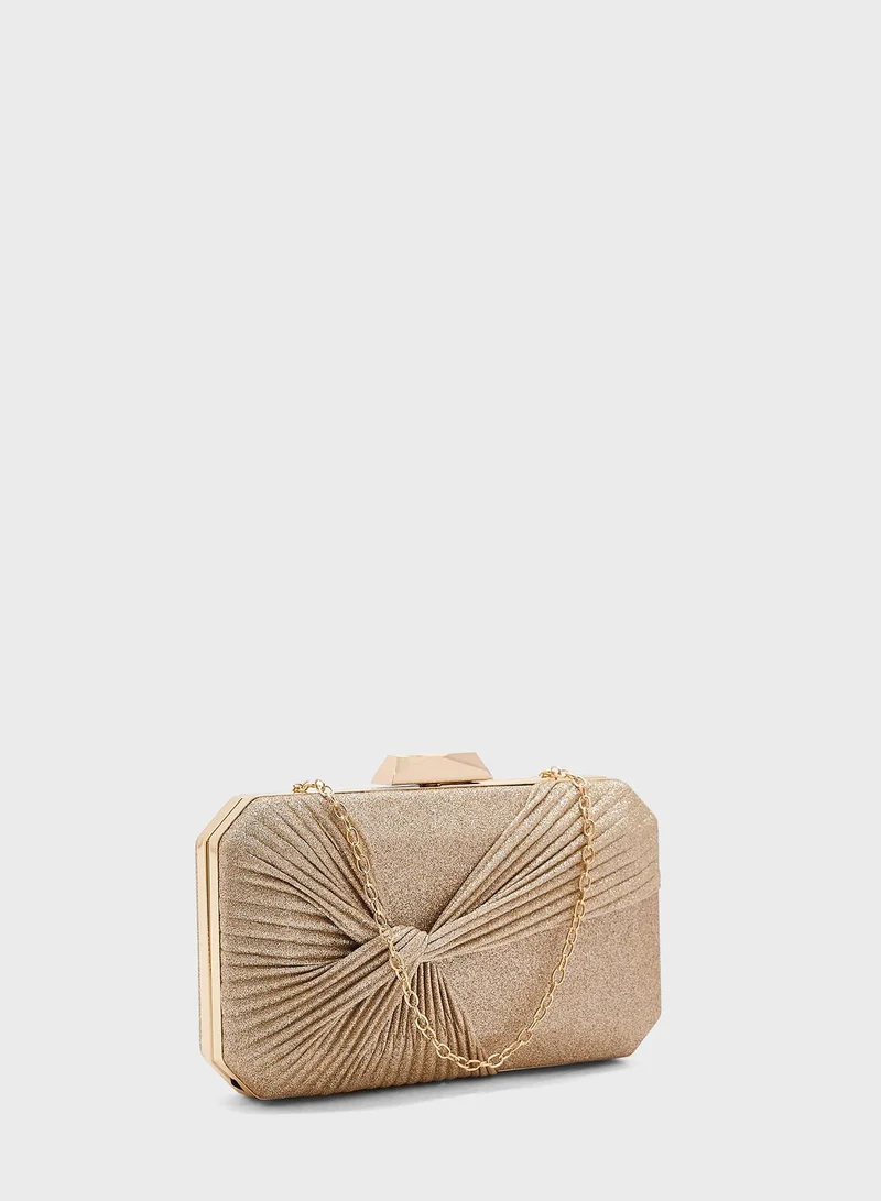 Khizana Glitter Twist Detail Chain Box Bag