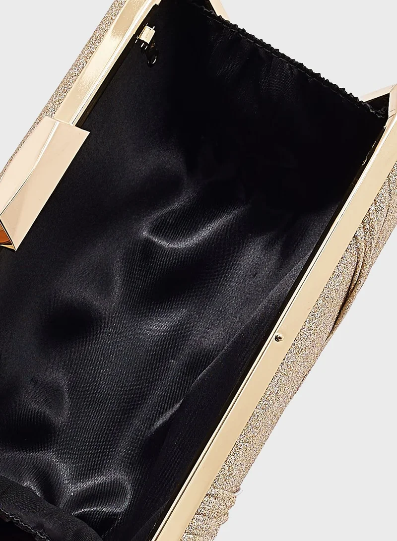 Khizana Glitter Twist Detail Chain Box Bag