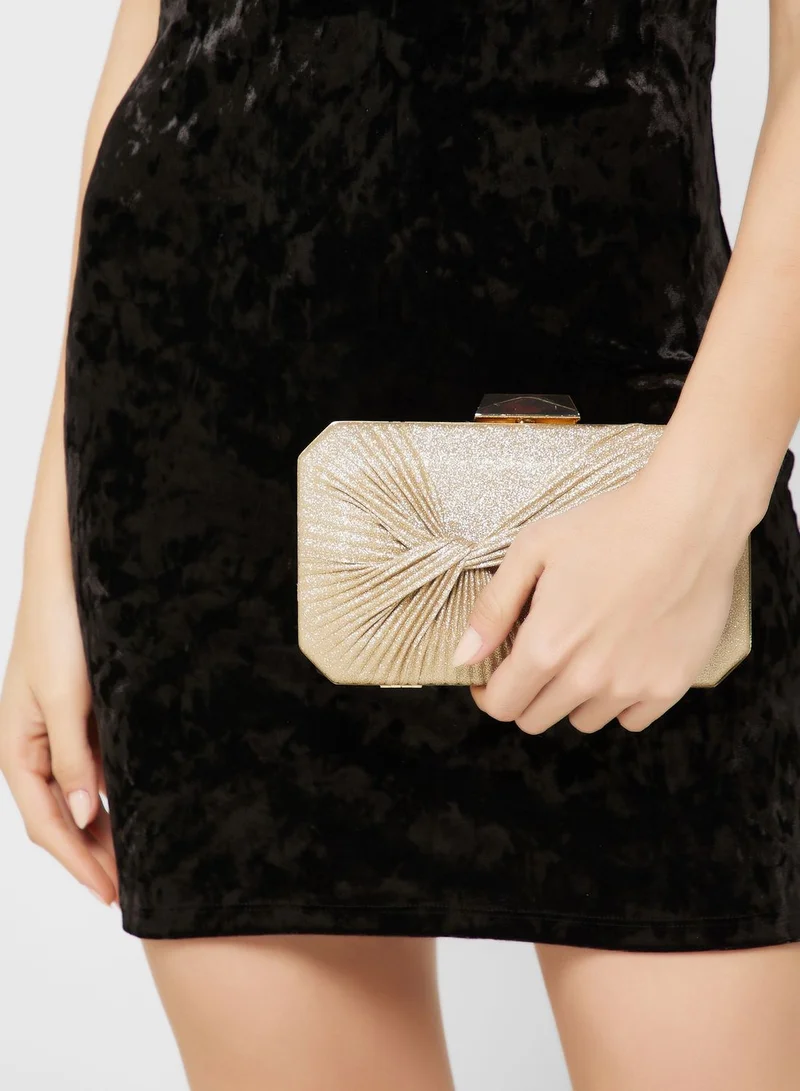 Khizana Glitter Twist Detail Chain Box Bag
