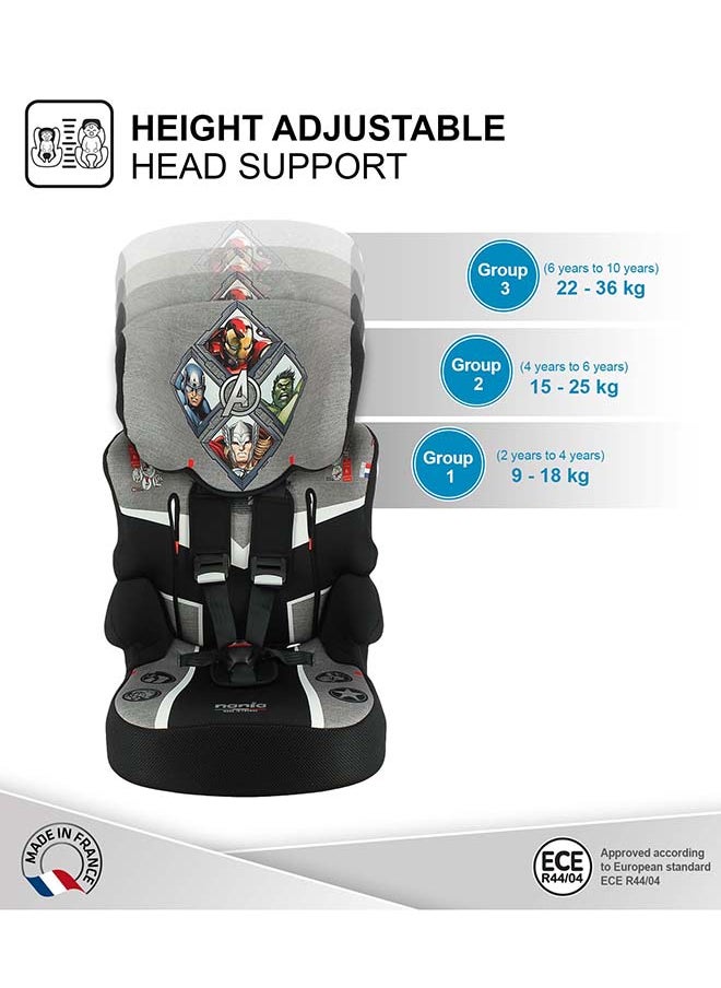 Nania Beline Carseat For Group 1/2/3, 2-10 years, Avengers Heroes, Grey  - Image 5