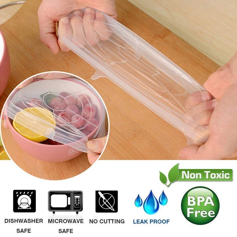 KitchenFest® Silicone Lid Set, Silicon lids for containers, Silicon Stretchable lids, Silicone lids and Cover - Multicolor, Set of 6 - Image 5