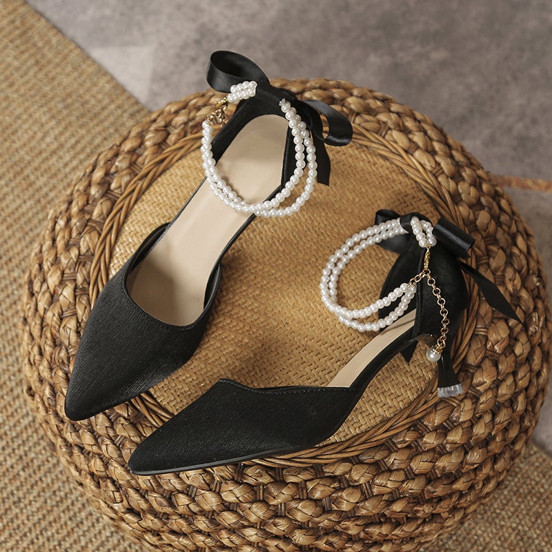 High Heels Women'S Stiletto Heels Summer Bag Heel Pointed Toe Fashion Shoes With Skirt French Toe Sandals - Image 1