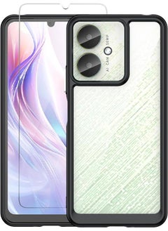 erorex For Redmi 13C 5G Cover Case Redmi 13C 4G Poco C65 Case Phone Crystal Back Cover Ultra Hybrid Anti Yellowing Mil Grade Anti Drop With Screen Protector Black Xc  - Image 1