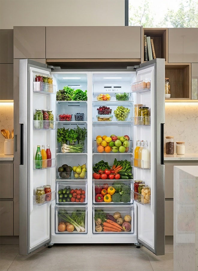 General Sreen Side-by-side refrigerator - No Frost - Inverter - 612 liters - 21.61 cubic feet - 133 watts - Dark silver - GSRF-612NFS - Image 5