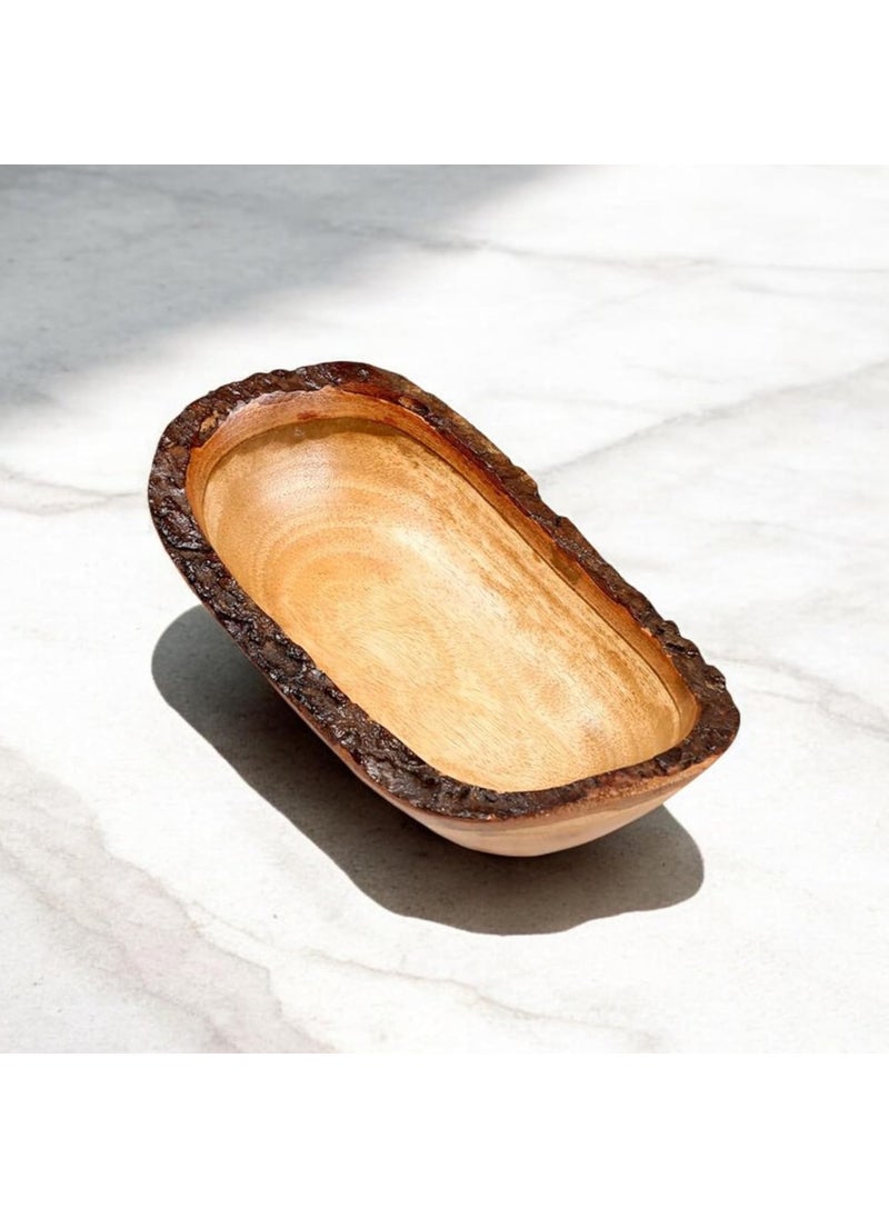 UNIMAPLE WITH U UNIMAPLE Acacia Wooden Multipurpose Serving Bowl for Breakfast Snacks Soup Serveware Fruits Bowls for Serving Home Decor Natural Oval 12Inch  - Image 1