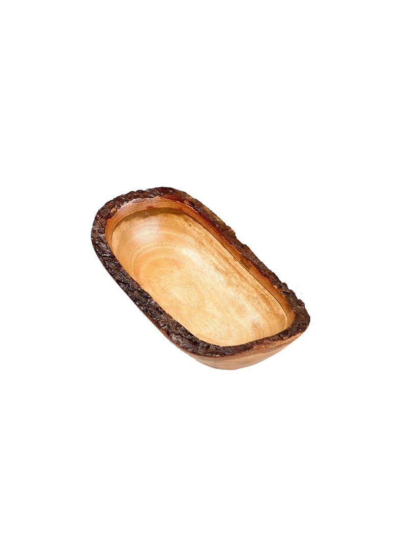 UNIMAPLE WITH U UNIMAPLE Acacia Wooden Multipurpose Serving Bowl for Breakfast Snacks Soup Serveware Fruits Bowls for Serving Home Decor Natural Oval 12Inch  - Image 4