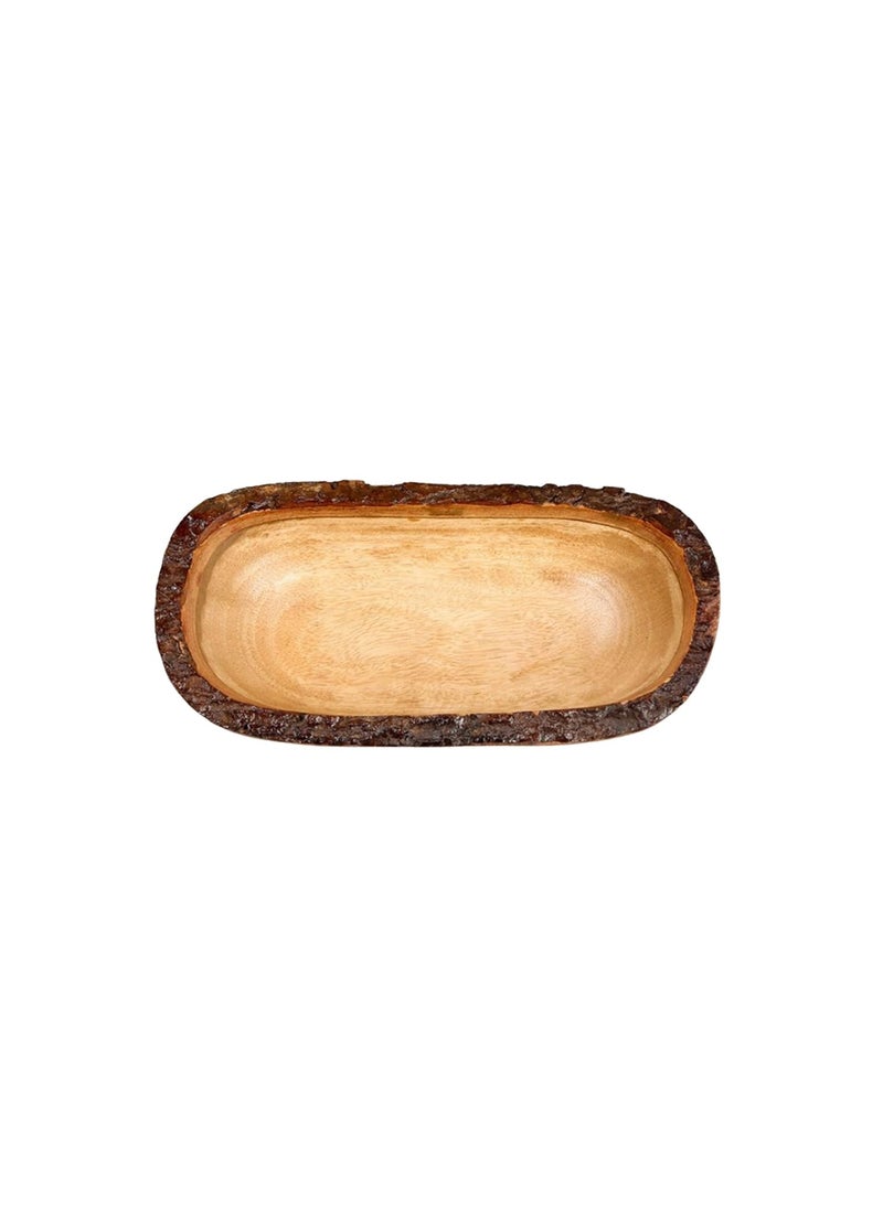 UNIMAPLE WITH U UNIMAPLE Acacia Wooden Multipurpose Serving Bowl for Breakfast Snacks Soup Serveware Fruits Bowls for Serving Home Decor Natural Oval 12Inch  - Image 2