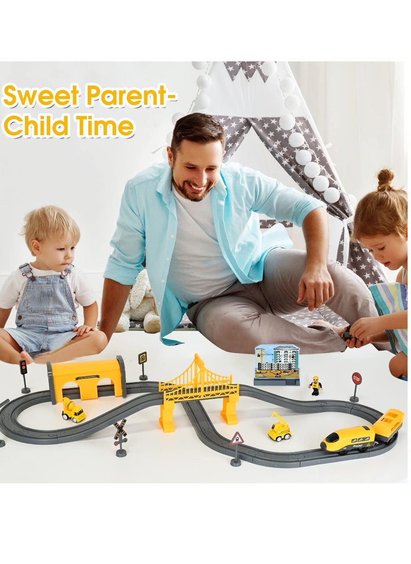 Electric Train Sets Train Tracks Toy 66Pcs DIY Assembly Track Parent-Child Interaction Educational Railway Toys Flexible Train Tracks for Kids  - Image 2