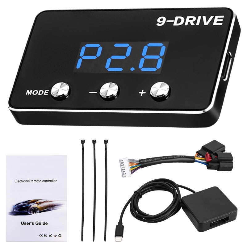 Throttle Response Controller 9 Drive Mode 9 Drive Throttle Controller Automotive Electronic Acceleration Controller Compatible with Dodge Challenger Ram Cherokee KK Wrangler JK Maserati Ghibli