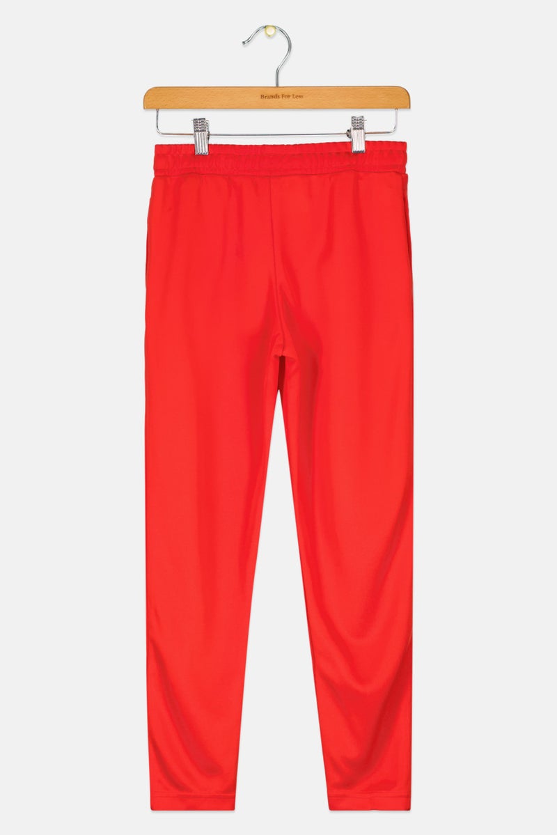 Adidas سروال رياضي خارجي للبنات بشعار العلامة التجارية، أحمر - Image 3