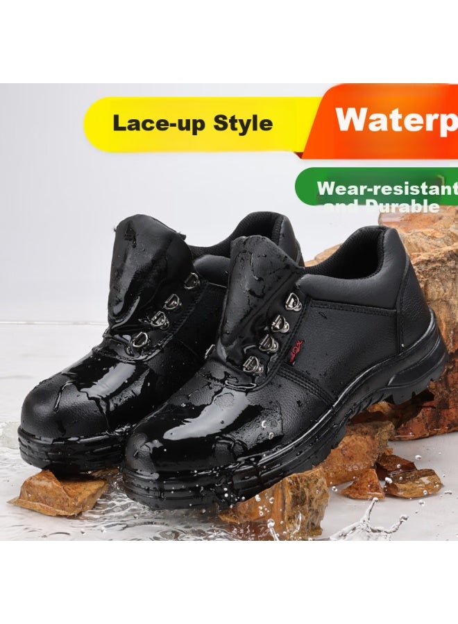 GUYISA Guyisa Men's Safety Shoes Waterproof Dustproof Steel Toe Cap Steel Plate Anti-smashing Anti-piercing Protective Work Shoes 876 39 - Image 2