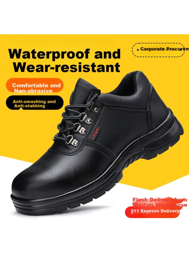 GUYISA Guyisa Men's Safety Shoes Waterproof Dustproof Steel Toe Cap Steel Plate Anti-smashing Anti-piercing Protective Work Shoes 876 39 - Image 1