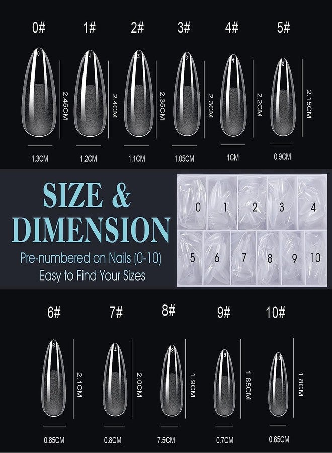 NAILWIND Gel Kit, Soft Tips, False Nails for Art Polish Soak Off Lamp Easy Extensions Acrylic Fake Press on Tips (05 - Long Stiletto, 500 - PCS) - Image 3