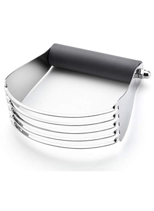 Spring Chef Spring Chef Large Gray Dough Blender For Baking Heavy Duty Dough Cutter Tool Stainless Steel Manual Pastry Cutter Tool with Sharp Blades Dishwasher Safe Pastry Blender for Easy Mixing 