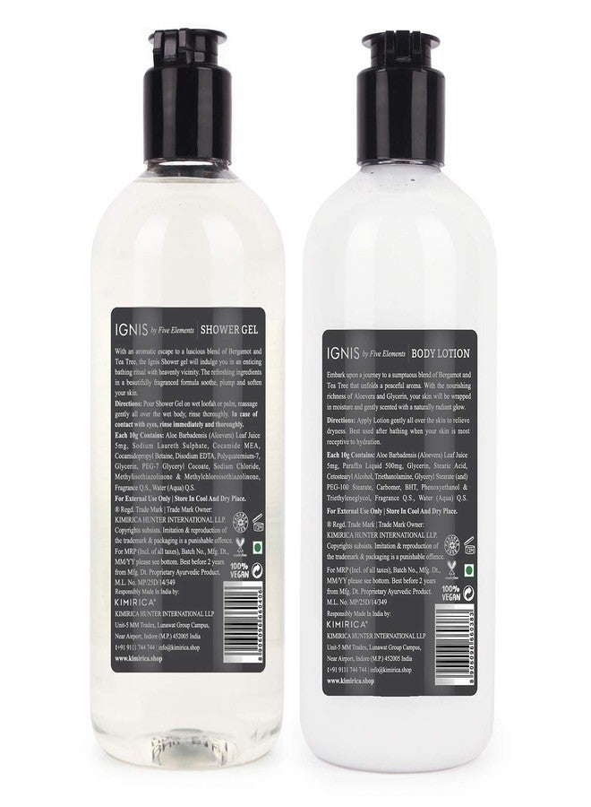 كيميريكا مجموعة كيميريكا إغنيس للعناية بالجسم للرجال، جل استحمام، لوشن للجسم، برائحة البرغموت وشجرة الشاي المهدئة | 300 مل × 2 | نباتي 100% - Image 2