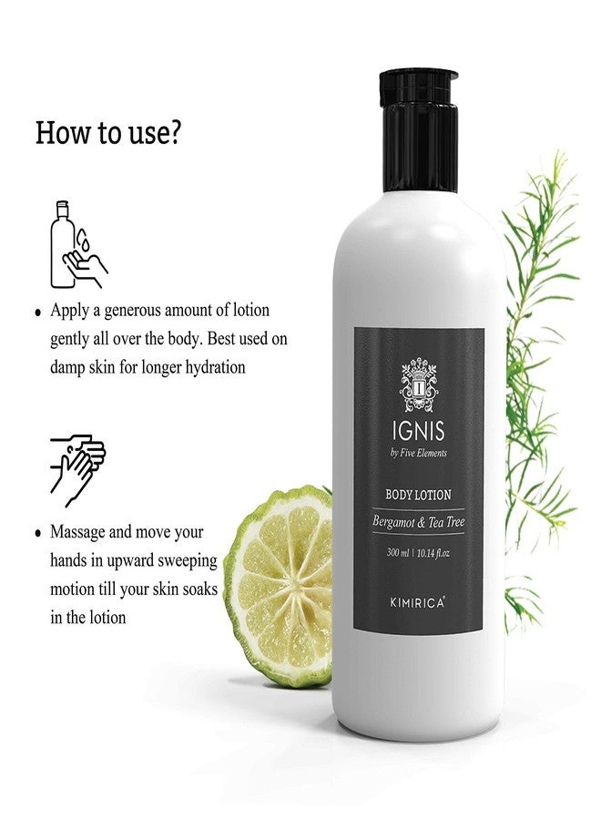 كيميريكا مجموعة كيميريكا إغنيس للعناية بالجسم للرجال، جل استحمام، لوشن للجسم، برائحة البرغموت وشجرة الشاي المهدئة | 300 مل × 2 | نباتي 100% - Image 4