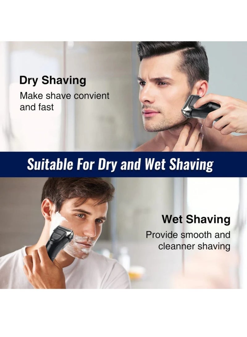 general ماكينة حلاقة كهربائية للرجال ماكينة حلاقة كهربائية للوجه ماكينة حلاقة لحية قابلة لإعادة الشحن بدون سلك مقاومة للماء شاشة LED للاستخدام الرطب والجاف - Image 3