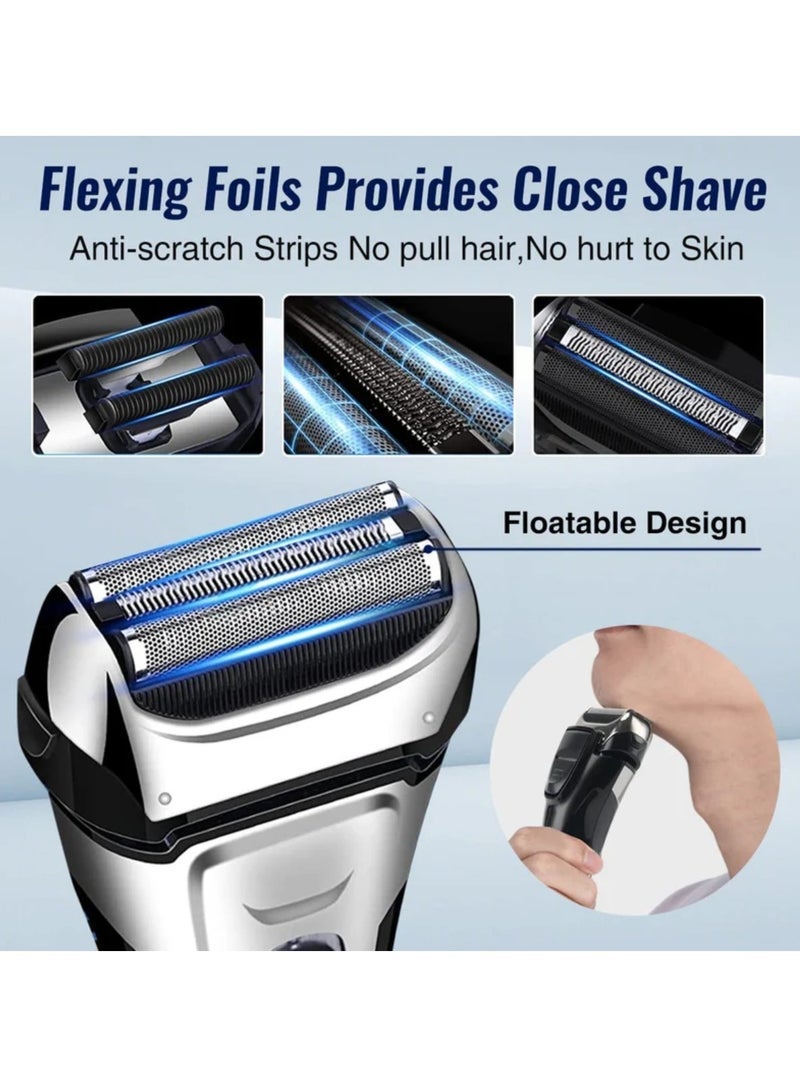 general ماكينة حلاقة كهربائية للرجال ماكينة حلاقة كهربائية للوجه ماكينة حلاقة لحية قابلة لإعادة الشحن بدون سلك مقاومة للماء شاشة LED للاستخدام الرطب والجاف - Image 5