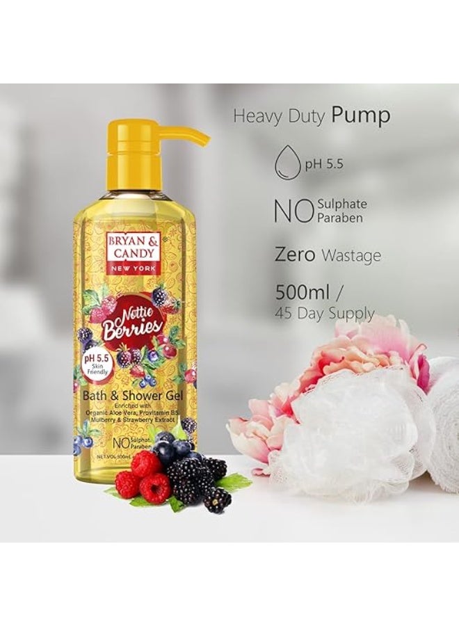 Bryan & Candy Shower Gel with Aloe Vera. Gentle, Moisturizing Body Wash for Soft, Supple Skin (Nottie Berries Shower Gel, 500ml) - Image 2