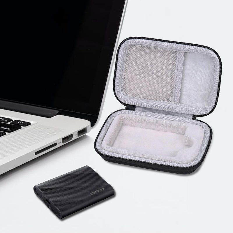 Khanka حافظة سفر صلبة بديلة لخدمة سامسونج T9 / T7 / T7 شيلد للقرص الصلب الخارجي SSD - USB 3.2-1TB 2TB، حافظة فقط (أسود) - Image 5