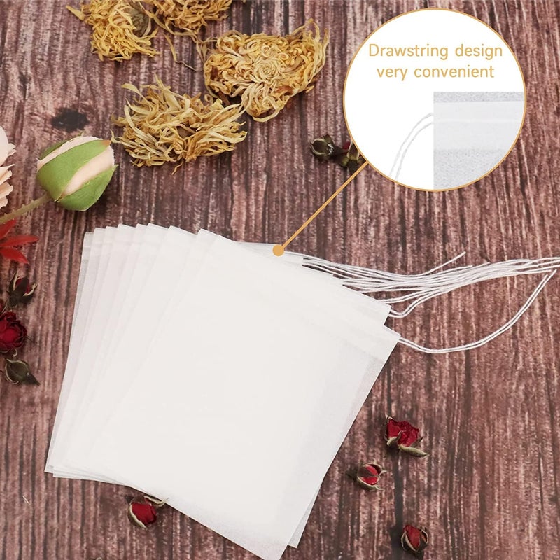 Feora9X FEORA 100pcs Transparent White Disposable Tea Filter Bags Empty, Tea Bags 100 Pieces Empty Filter Tea Bags Cups for Loose Leaf Tea (5x7cm) Empty Dip Tea Bags 100 Pieces for Tea Coffee Herbal Tea - Image 5