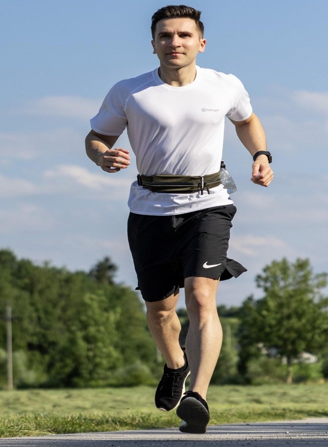 Fitgriff® Running Belt for Men & Women - Secure Jogging Pouch for Phone, Keys & Essentials - For All Cell Phones (Army Green, 33.5" - 47.5" Waist Size) - Image 3