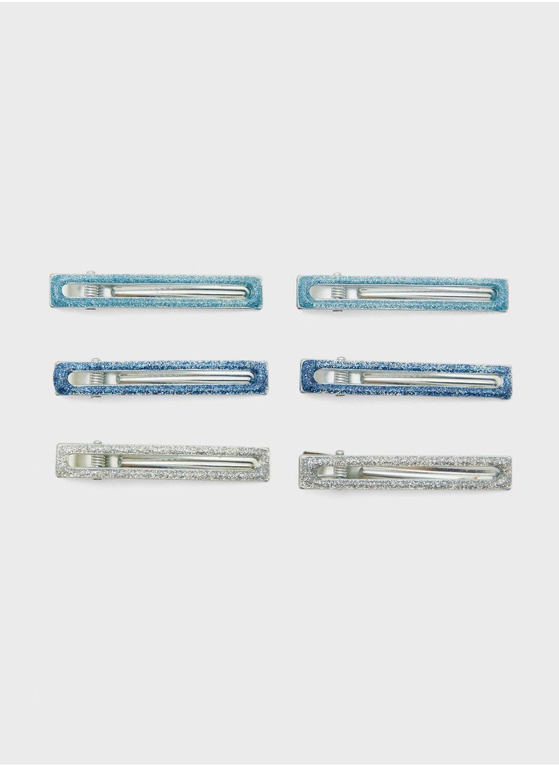 Claires Kids 6 Pack Glitter Hair Clip  - Image 1