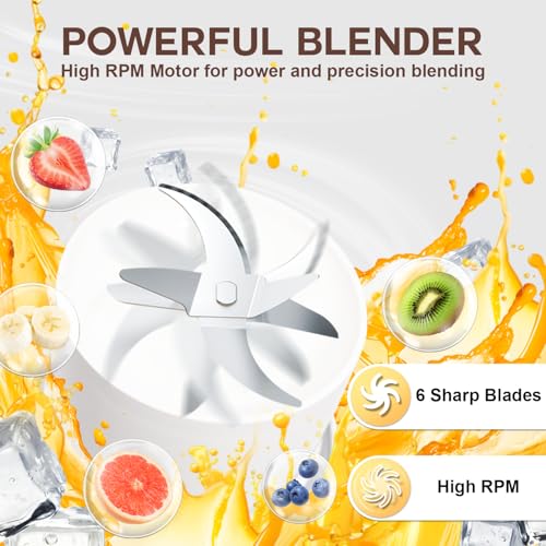 MOJOCO Portable Smoothie Blender – 30oz Personal Blender with Insulated Cup for Smoothies & Shakes – Rechargeable/Cordless, Leakproof, Food-Grade Small Juice Maker for Home, Office, Gym, Travel, RV - Image 3