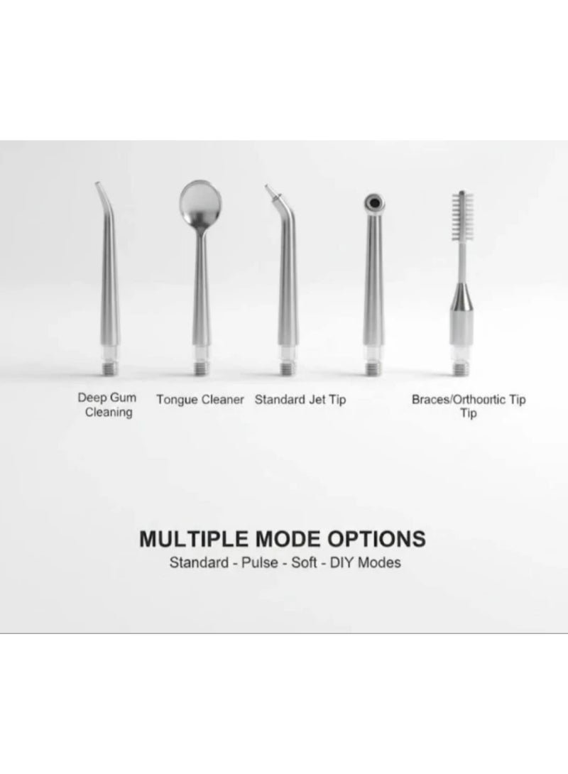 China Made Water Flosser for Travel With 5 Cleaning Modes Rechargeable, Includes 4 Jet Tips Portable Electric Dental Oral Irrigator for Smile Teeth Braces  | WIDGETS MATRIX - Image 2