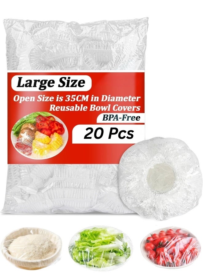 Clear Elastic Food Covers for Bowls, Plates and Pots, 20 Pack - Image 1