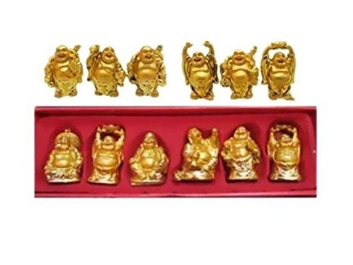 Sai Amrut S A Gifts Sai Amrut Feng Shui Laughing Budhha Idol Statue for Gift Lucky Auspicious 6 pc Kit - Image 2