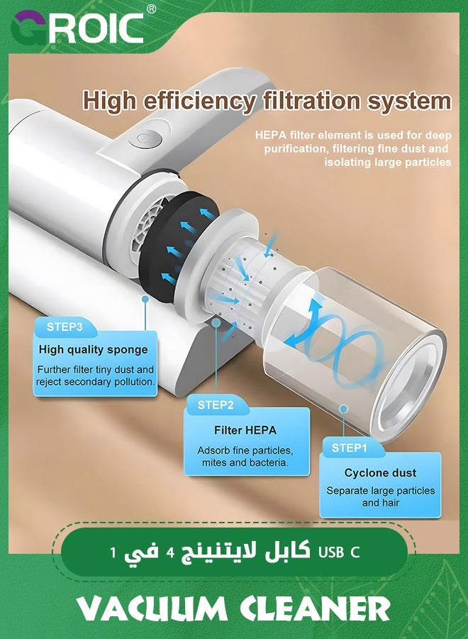 GROIC Home Mattress Vacuum Cleaner Cordless Mite Remover Handheld Vacuum Cleaner for Cleaning Bed Pillows Clothes Sofa Save Energy  - Image 2