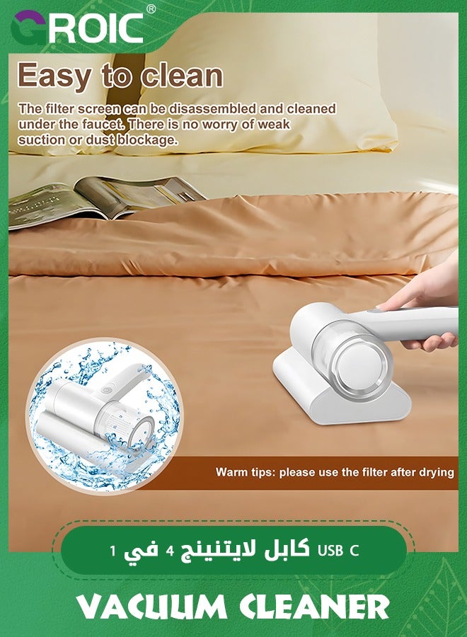 GROIC Home Mattress Vacuum Cleaner Cordless Mite Remover Handheld Vacuum Cleaner for Cleaning Bed Pillows Clothes Sofa Save Energy  - Image 4